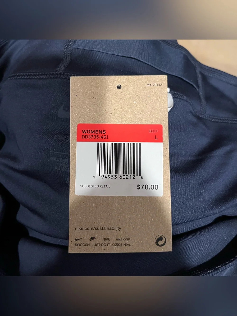 Nike Golf Standard Fit Navy Athletic Skirt with Built-in Shorts